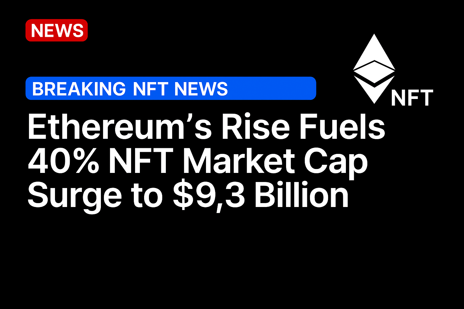 Ethereum’s Rise Fuels 40% NFT Market Cap Surge to $9.3 Billion