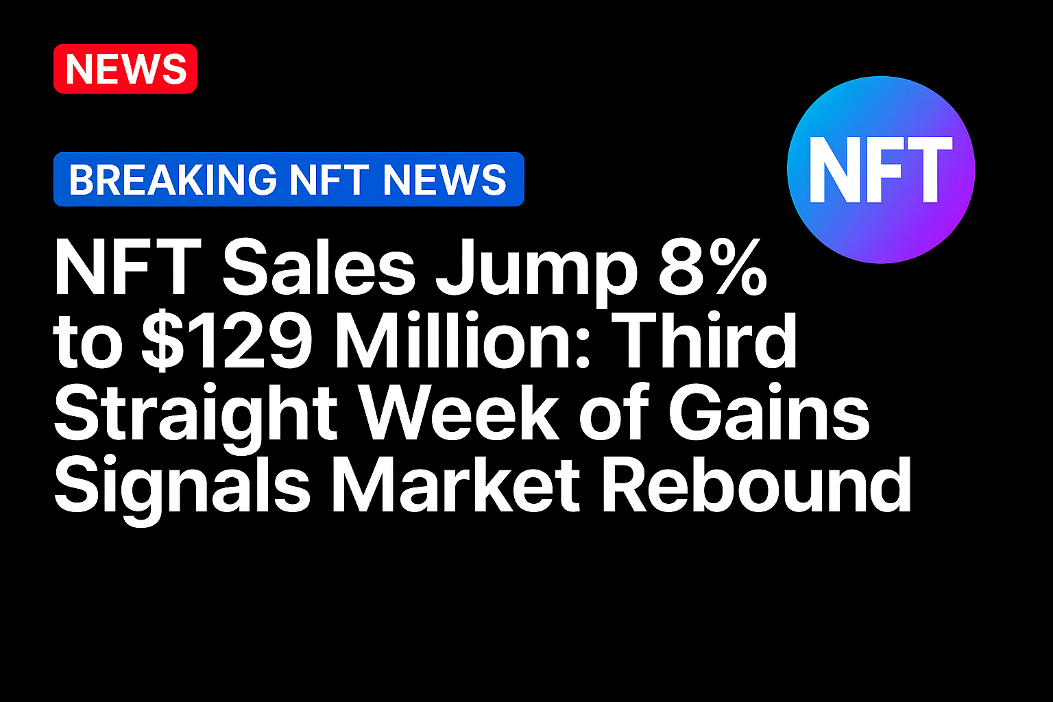 NFT Sales Jump 8% to $129 Million: Third Straight Week of Gains Signals Market Rebound