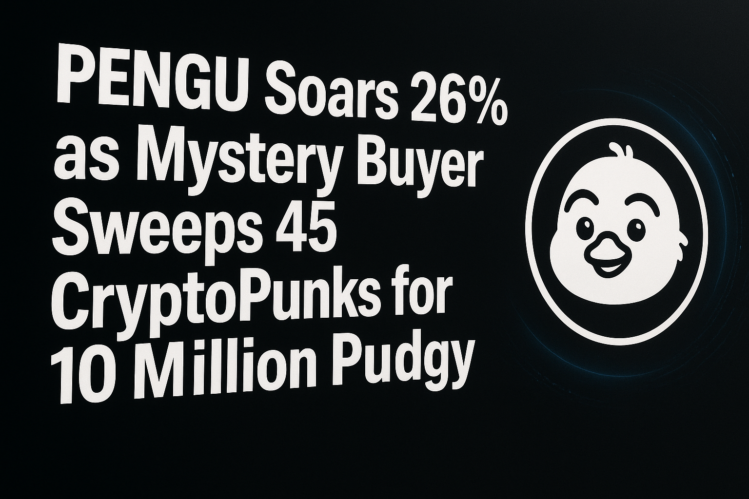 PENGU Soars 26% as Mystery Buyer Sweeps 45 CryptoPunks for 10 Million Pudgy