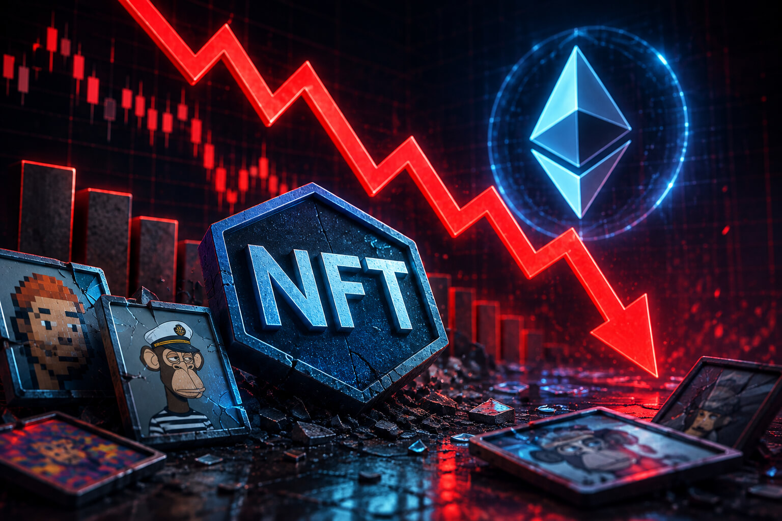 NFT Sales Drop 44.7% to $63.3 Million as Ethereum Keeps the Lead